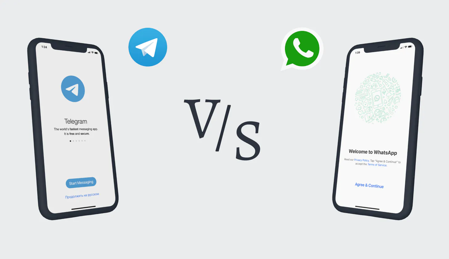 Сравнение мессенджера Telegram и WhatsApp